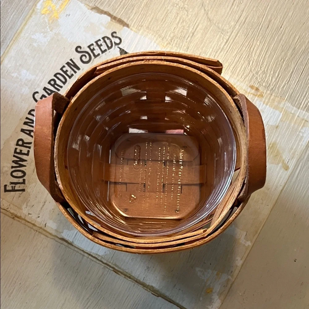Longaberger Hostess Only Mini Basket, with plastic protector. Mint